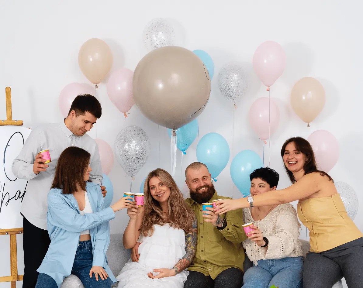 famille pendant une baby shower